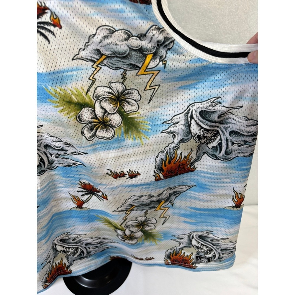 Lurking Class Sketchy Tank Skull Tropical Mesh Basketball Jersey Men's M - Picture 4 of 8